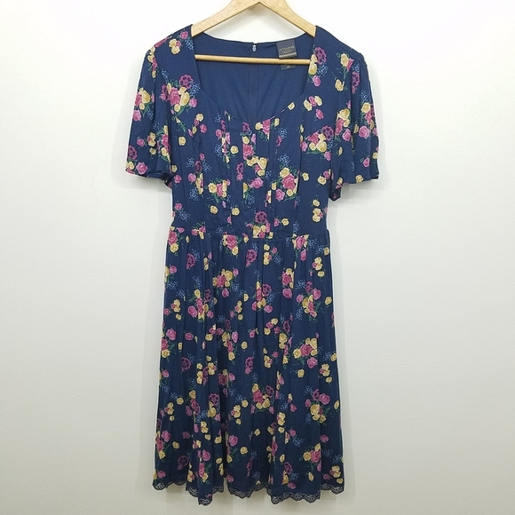 Torrid x Outlander Series Floral Botanical Skater Dress Women's Size 14 - Picture 3 of 13